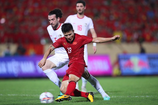 Đội tuyển Việt Nam trong trận thắng đội tuyển Syria 1-0 tối 20.6. ẢNH MINH HOÀNG