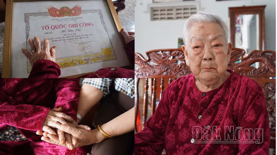 Mẹ VNAH Nguyễn Thị Ca với đôi mắt đỏ hoe mỗi khi nhắc về chồng, về con đã hy sinh trên chiến trường