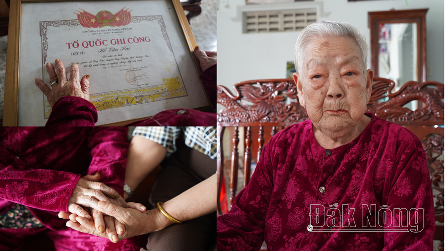 Mẹ VNAH Nguyễn Thị Ca với đôi mắt đỏ hoe mỗi khi nhắc về chồng, về con đã hy sinh trên chiến trường Mẹ VNAH Nguyễn Thị Ca với đôi mắt đỏ hoe mỗi khi nhắc về chồng, về con đã hy sinh trên chiến trường