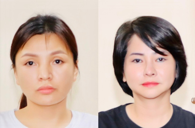 Các nghi phạm Đặng Thị Xuân (trái) và Nguyễn Thị Tú Uyên. Ảnh: Văn Thiệp