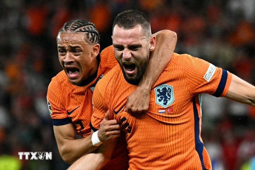 Hà Lan là đội cuối cùng góp mặt ở bán kết EURO 2024. (Ảnh: AFP/TTXVN) Hà Lan là đội cuối cùng góp mặt ở bán kết EURO 2024. (Ảnh: AFP/TTXVN)
