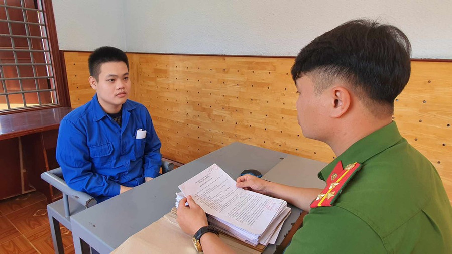 Cơ quan công an đang lấy lời khai đối tượng Kiệt