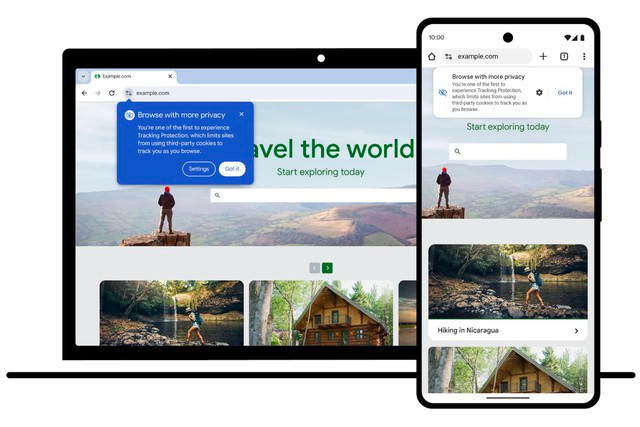Thông báo thử nghiệm tính năng Tracking Protection trên Chrome Thông báo thử nghiệm tính năng Tracking Protection trên Chrome