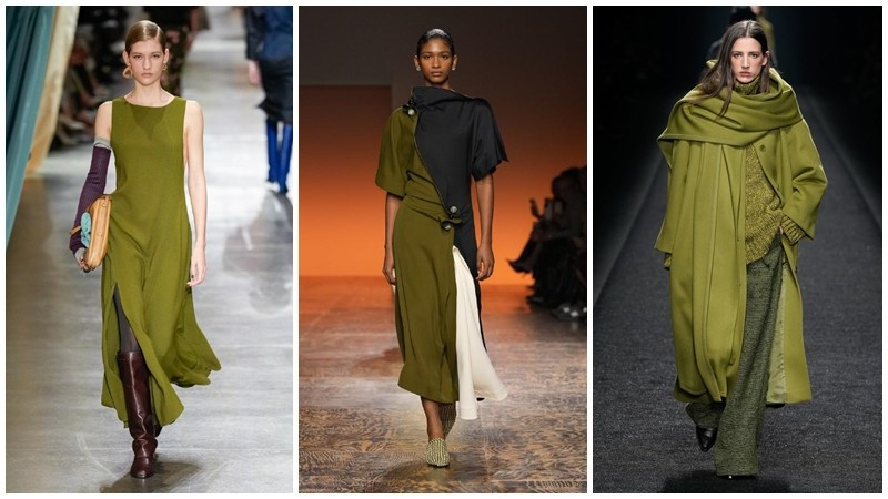 From left Fendi, Bottega Veneta, Alberta Ferretti. From left Fendi, Bottega Veneta, Alberta Ferretti.