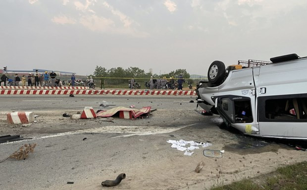 Hiện trường vụ tai nạn giao thông đặc biệt nghiêm trọng. (Nguồn: Công an Nhân dân) Hiện trường vụ tai nạn giao thông đặc biệt nghiêm trọng. (Nguồn: Công an Nhân dân)