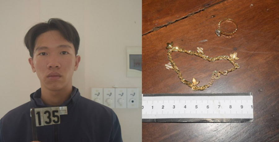 Đối tượng Nguyễn Hoàng Duy cùng tang vật. Ảnh: R.H Đối tượng Nguyễn Hoàng Duy cùng tang vật. Ảnh: R.H