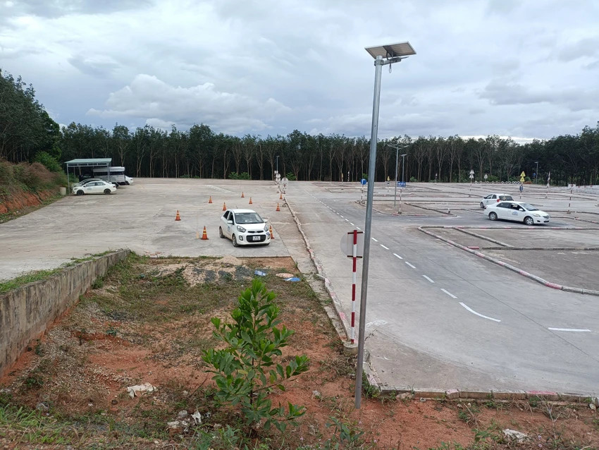 Trung tâm Giáo dục nghề nghiệp 3T Gia Lai xây dựng bãi đào tạo lái xe trên đất nông nghiệp không đúng quy định. Ảnh:LK