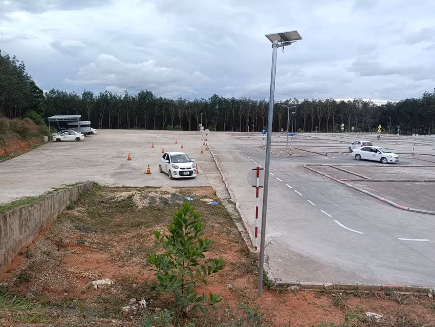 Trung tâm Giáo dục nghề nghiệp 3T Gia Lai xây dựng bãi đào tạo lái xe trên đất nông nghiệp không đúng quy định. Ảnh:LK