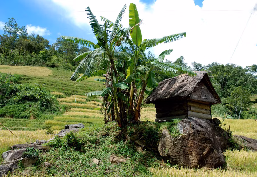 Nhà kho để người dân cất giữ lúa sau khi thu hoạch.