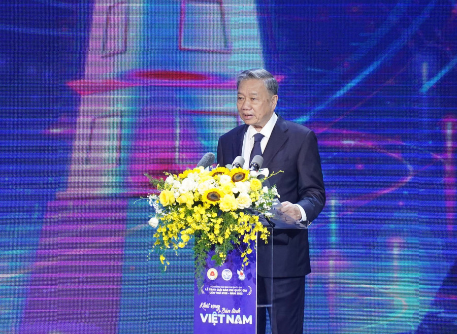 Chủ tịch nước Tô Lâm phát biểu tại buổi lễ. (Ảnh: Như Ý) Chủ tịch nước Tô Lâm phát biểu tại buổi lễ. (Ảnh: Như Ý)