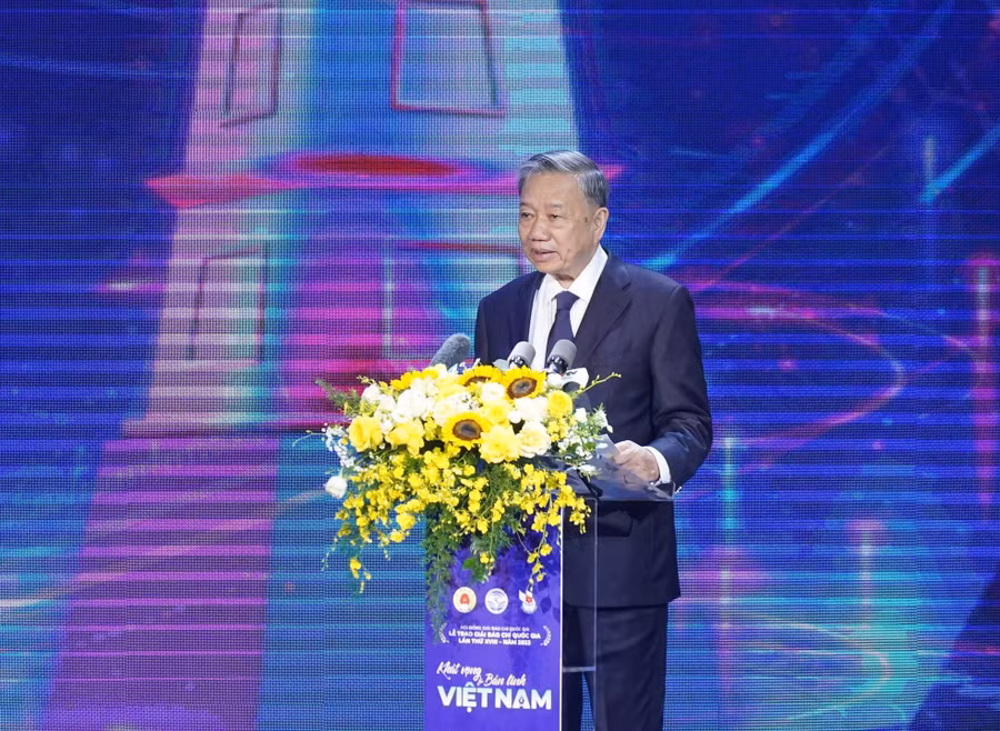 Chủ tịch nước Tô Lâm phát biểu tại buổi lễ. (Ảnh: Như Ý)