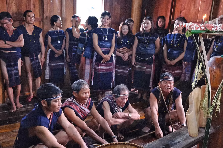 Lễ mừng lúa mới của người Bahnar ở xã Ya Hội. Ảnh: Minh Châu