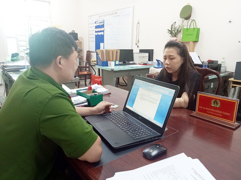 Đối tượng Võ Thanh Nhàn tại cơ quan Công an.