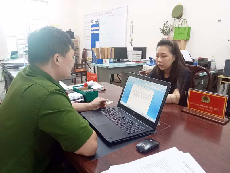 Đối tượng Võ Thanh Nhàn tại cơ quan Công an.