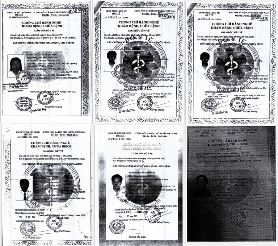Các bác sỹ, nhân viên y tế sử dụng chứng chỉ giả. (Ảnh: TTXVN phát) Các bác sỹ, nhân viên y tế sử dụng chứng chỉ giả. (Ảnh: TTXVN phát)