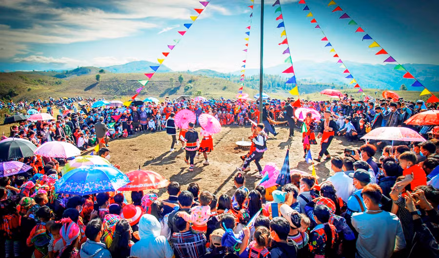 Lễ hội Gầu tào truyền thống của dân tộc Mông. Ảnh nguồn Sở VH-TT và DL tỉnh Điện Biên