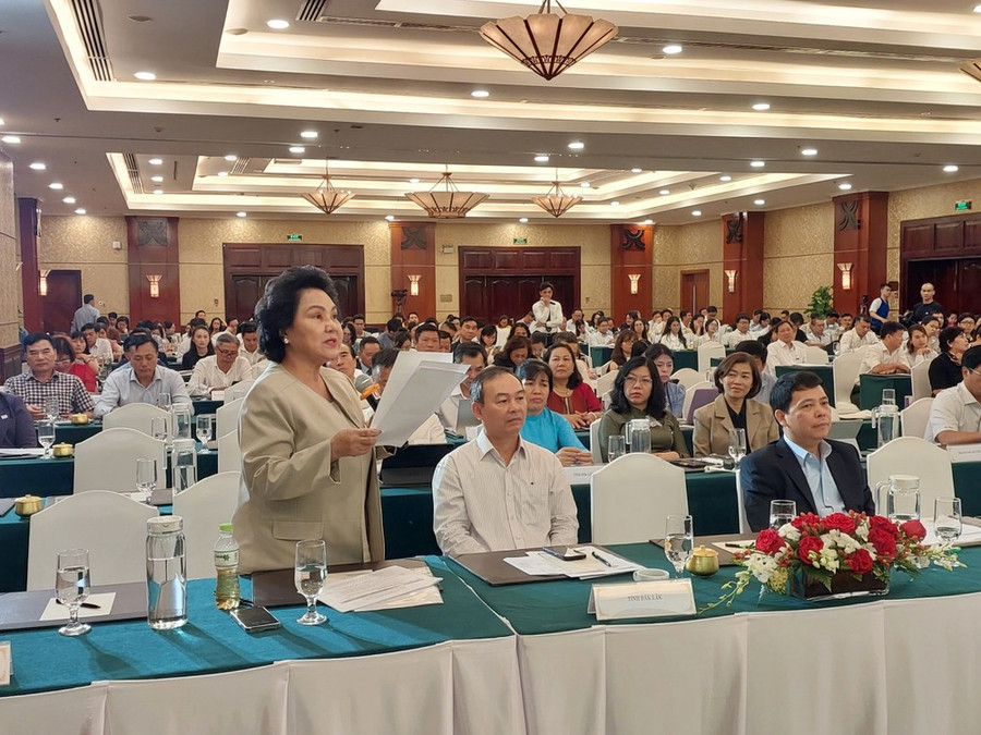 Bà Lý Kim Chi phát biểu tại hội nghị. Ảnh: M.HOA Bà Lý Kim Chi phát biểu tại hội nghị. Ảnh: M.HOA