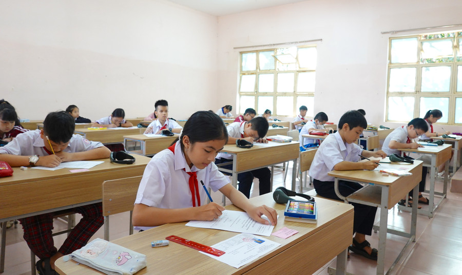 Cuộc thi là cơ hội để học sinh trải nghiệm với các bài thi đánh giá năng lực tiếng Anh quốc tế. Ảnh: Mộc Trà Cuộc thi là cơ hội để học sinh trải nghiệm với các bài thi đánh giá năng lực tiếng Anh quốc tế. Ảnh: Mộc Trà