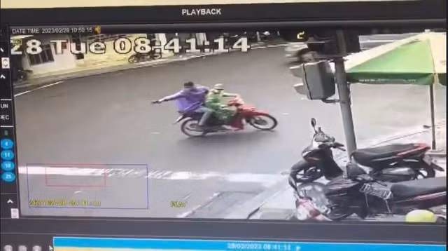 Nguyễn Thành Quí dùng xe máy chở Nguyễn Duy Khương khi xảy ra vụ án. Ảnh: Thanh Quân