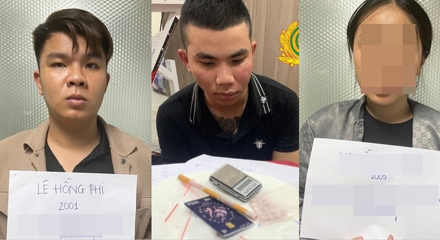 Các nghi phạm (từ trái qua: Phi, Sinh và Q.). Ảnh: Văn Tiến