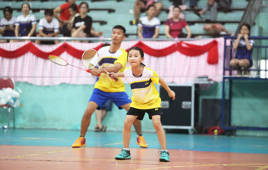 Em Nguyễn Khả Ngân luôn thể hiện sự quyết tâm cao khi thi đấu. Ảnh: L.V.N