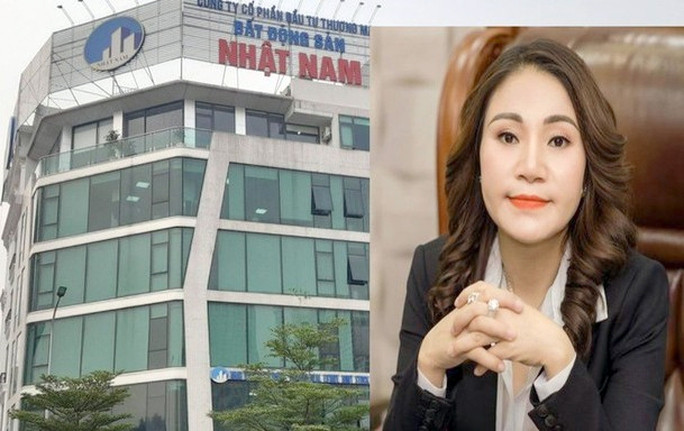 Lâm Đồng ngăn chặn giao dịch tài sản thêm 5 người liên quan vụ Công ty Nhật Nam - Ảnh 1. Bà Vũ Thị Thúy thời điểm chưa bị khởi tố bắt tạm giam và trụ sở Công ty Nhật Nam.