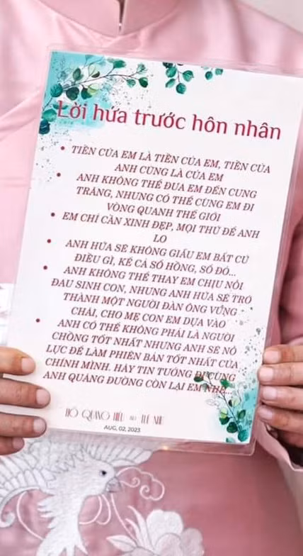 Những lời hứa dễ thương của các cặp đôi yêu nhau - Ảnh 1. Những lời hứa của Hồ Quang Hiếu với vợ sắp cưới. CHỤP MÀN HÌNH