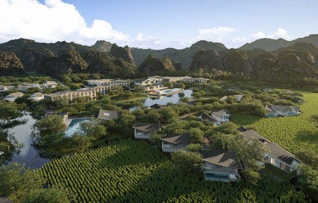 Dự kiến đưa vào hoạt động vào năm 2028, JW Marriott Trang An Resort &amp; Spa được đầu tư và phát triển bởi Tập đoàn BITEXCO, cũng chính là chủ đầu tư của khách sạn JW Marriott Hà Nội