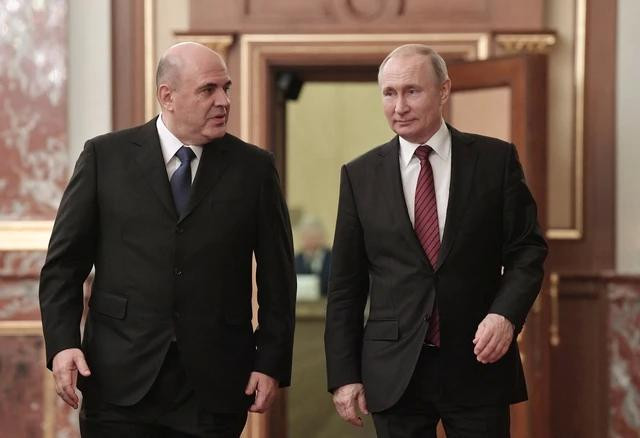 Thủ tướng Mikhail Mishustin và Tổng thống Vladimir Putin hồi năm 2020 Thủ tướng Mikhail Mishustin và Tổng thống Vladimir Putin hồi năm 2020