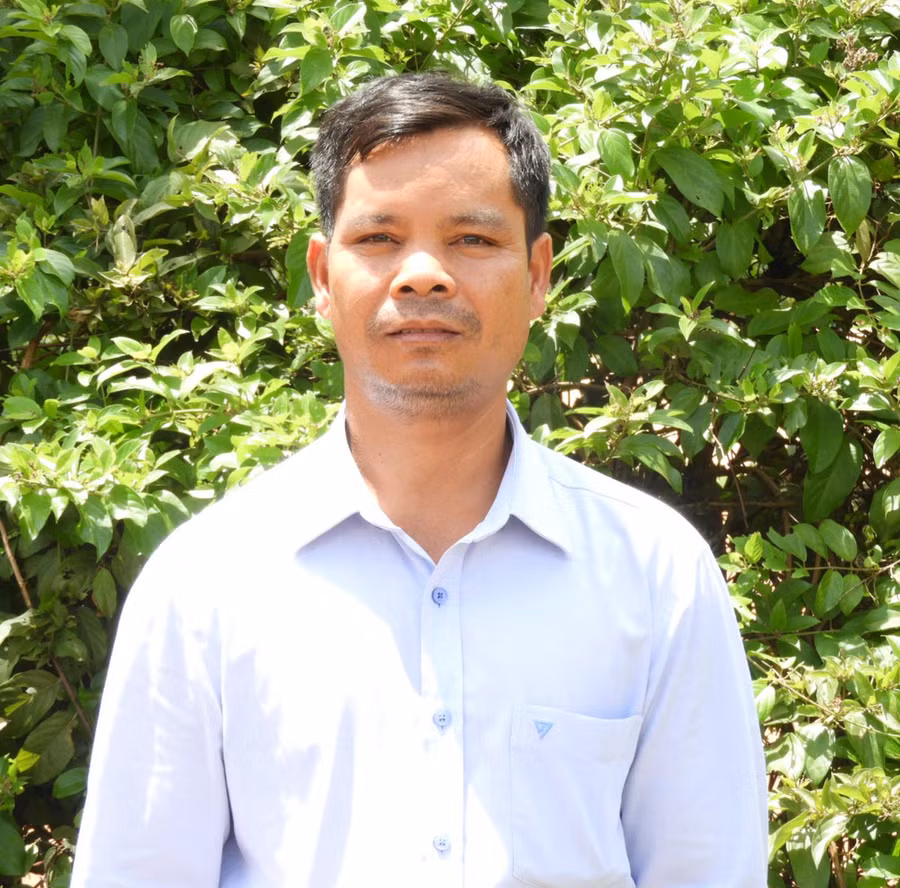 Thôn trưởng Rơ Châm Djuk làng Châm ANeh, phường Chi Lăng TP. Pleiku. Ảnh: Thanh Nhật