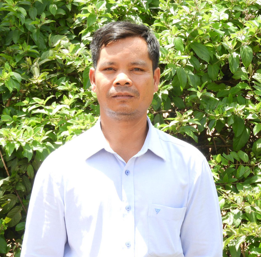 Thôn trưởng Rơ Châm Djuk làng Châm ANeh, phường Chi Lăng TP. Pleiku. Ảnh: Thanh Nhật