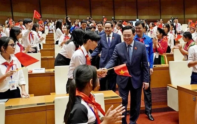 Phiên họp giả định Quốc hội trẻ em được sự đánh giá cao của lãnh đạo Đảng, Nhà nước. Ảnh: BẢO ANH Phiên họp giả định Quốc hội trẻ em được sự đánh giá cao của lãnh đạo Đảng, Nhà nước. Ảnh: BẢO ANH