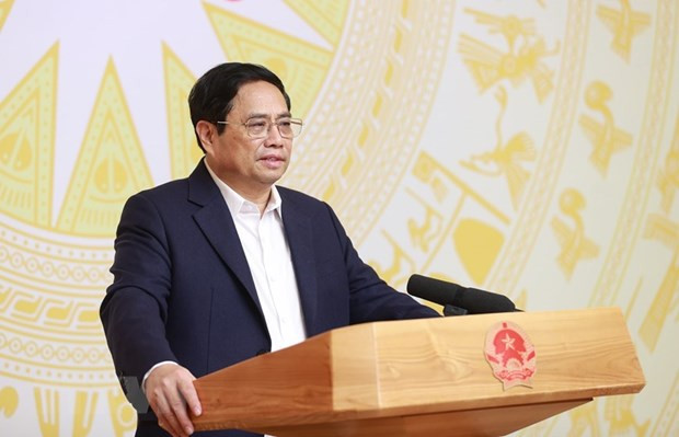 Thủ tướng Phạm Minh Chính phát biểu tại hội nghị. (Ảnh: Dương Giang/TTXVN) Thủ tướng Phạm Minh Chính phát biểu tại hội nghị. (Ảnh: Dương Giang/TTXVN)