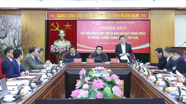 Phiên họp thứ 25 Ban Chỉ đạo Trung ương về phòng, chống tham nhũng, tiêu cực. Ảnh: Phương Hoa