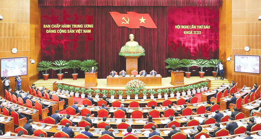 Quang cảnh Hội nghị lần thứ 6 Ban Chấp hành Trung ương Đảng khóa XIII. Ảnh: Nhật Bắc