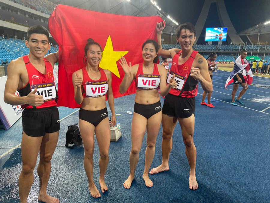 Đội điền kinh Việt Nam. Ảnh: Giang Lao Đội điền kinh Việt Nam. Ảnh: Giang Lao