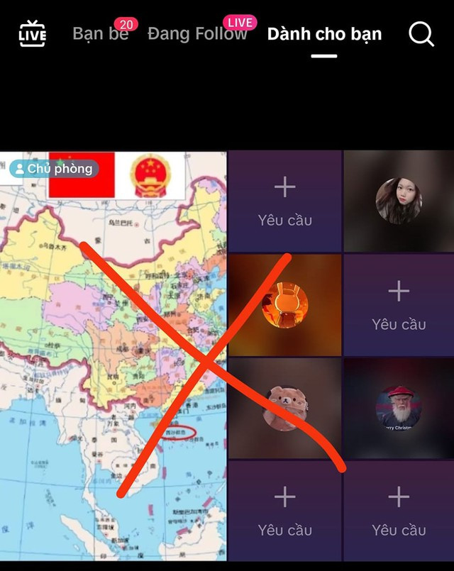Bất an với 'hệ sinh thái' TikTok - Ảnh 1. Cộng đồng mạng VN đã phản ứng chương trình phát trực tiếp trên TikTok ngày 25.7 đã thể hiện bản đồ “đường lưỡi bò”