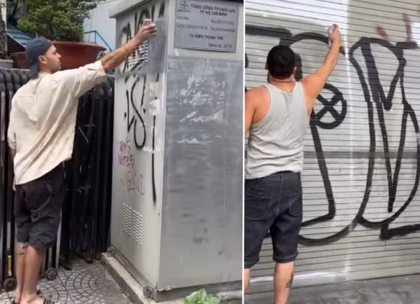 2 người nước ngoài vẽ bậy bị trục xuất khỏi Việt Nam.