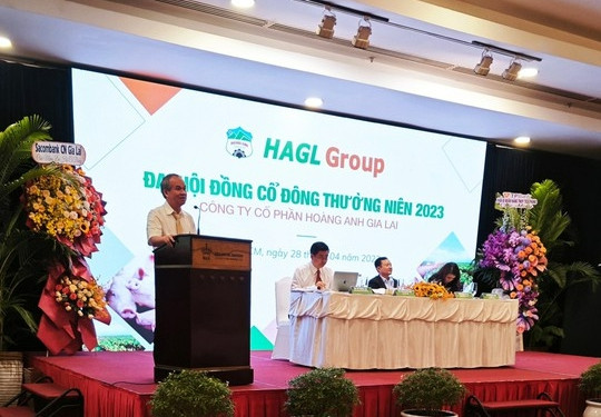 Bầu Đức trả lời cổ đông tại đại hội cổ đông diễn ra hôm nay 28-4. Bầu Đức trả lời cổ đông tại đại hội cổ đông diễn ra hôm nay 28-4.