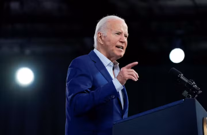 Tổng thống Mỹ Joe Biden phát biểu trong một cuộc vận động tranh cử tại Raleigh, Bắc Carolina, Mỹ, ngày 28/6. (Ảnh: Reuters) Tổng thống Mỹ Joe Biden phát biểu trong một cuộc vận động tranh cử tại Raleigh, Bắc Carolina, Mỹ, ngày 28/6. (Ảnh: Reuters)