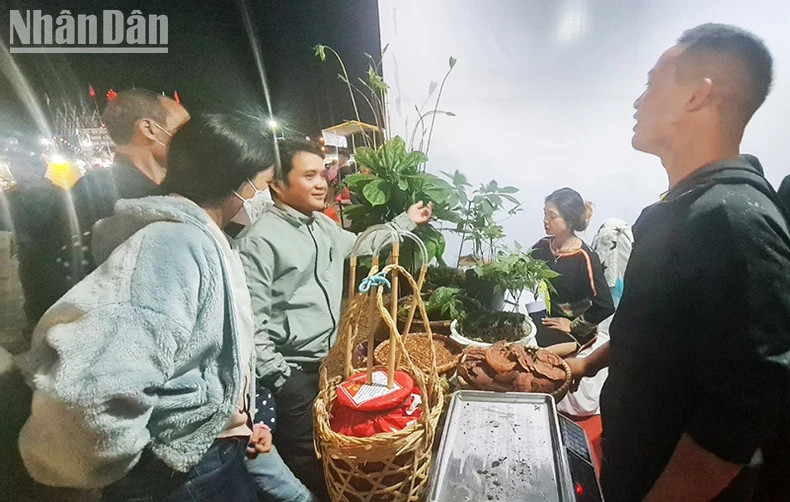 Gian hàng sâm Ngọc Linh của xã Xốp, huyện Đăk Glei thu hút đông đảo người dân tham quan, tìm hiểu và mua sắm. Gian hàng sâm Ngọc Linh của xã Xốp, huyện Đăk Glei thu hút đông đảo người dân tham quan, tìm hiểu và mua sắm.