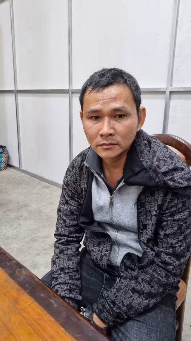 Nguyễn Thanh Mỹ (39 tuổi) tại cơ quan công an. Ảnh CACC