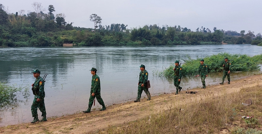 Cán bộ, chiến sĩ Bộ đội Biên phòng tỉnh tuần tra bảo vệ biên giới. Ảnh: V.H