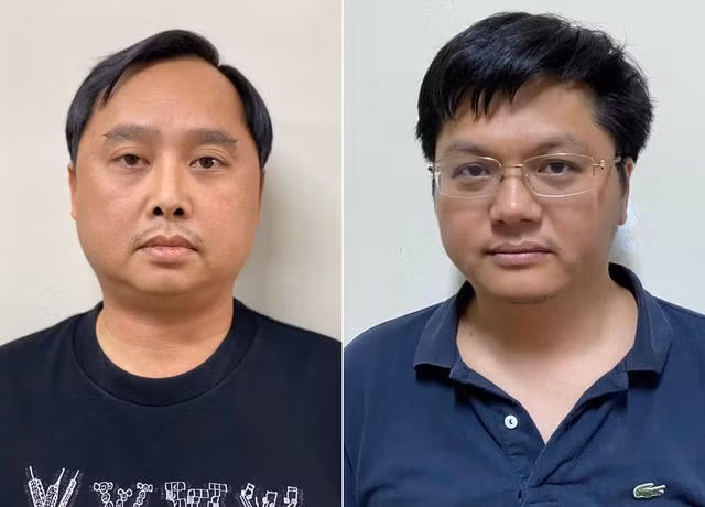 Các bị cáo Đỗ Thành Nhân (trái) và Đỗ Đức Nam. Ảnh CACC