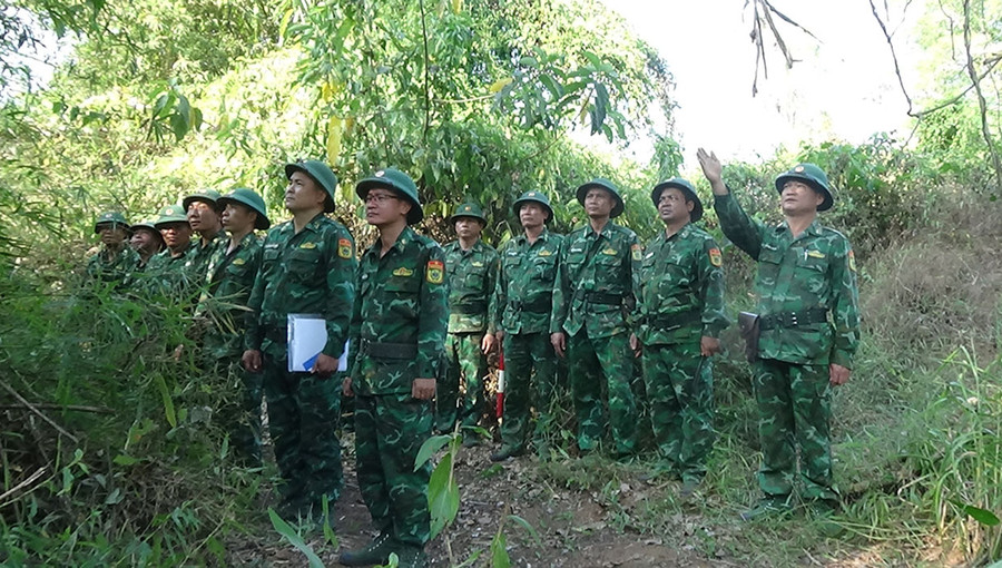 Đồn Biên phòng Ia Nan, Đồn Biên phòng Ia Pnôn và Đồn Biên phòng Cửa khẩu Quốc tế Lệ Thanh tuần tra chung. Ảnh: T.D