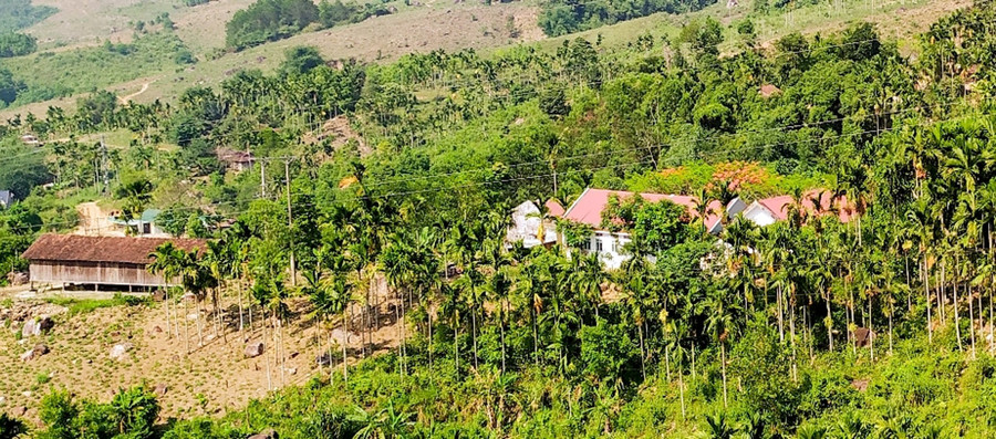 Làng của người dân tộc thiểu số sống ven đường