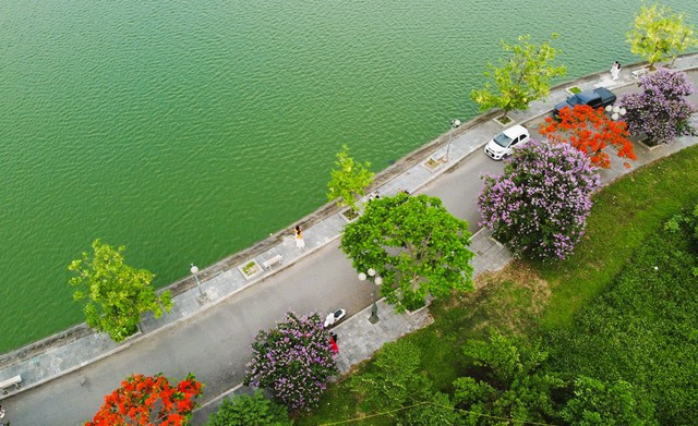 Hồ nước trong xanh cộng với những màu hoa khoe sắc tạo nên cảnh đẹp say đắm lòng người Hồ nước trong xanh cộng với những màu hoa khoe sắc tạo nên cảnh đẹp say đắm lòng người