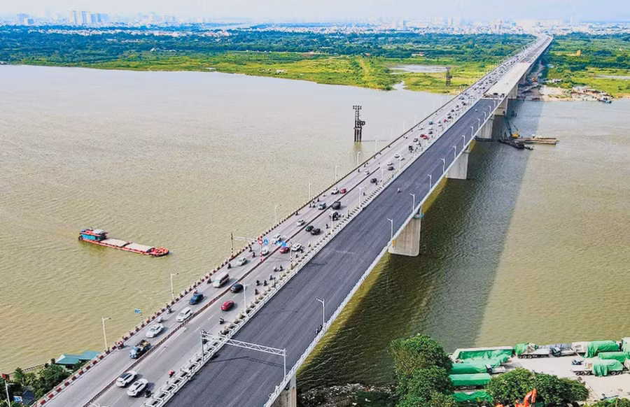 Công trình cầu Vĩnh Tuy - Tập đoàn Thuận An tham gia thi công.