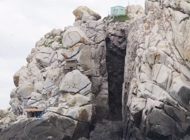 Một hang yến trên đảo trong Vịnh Nha Trang. (Ảnh: Tiên Minh/TTXVN)