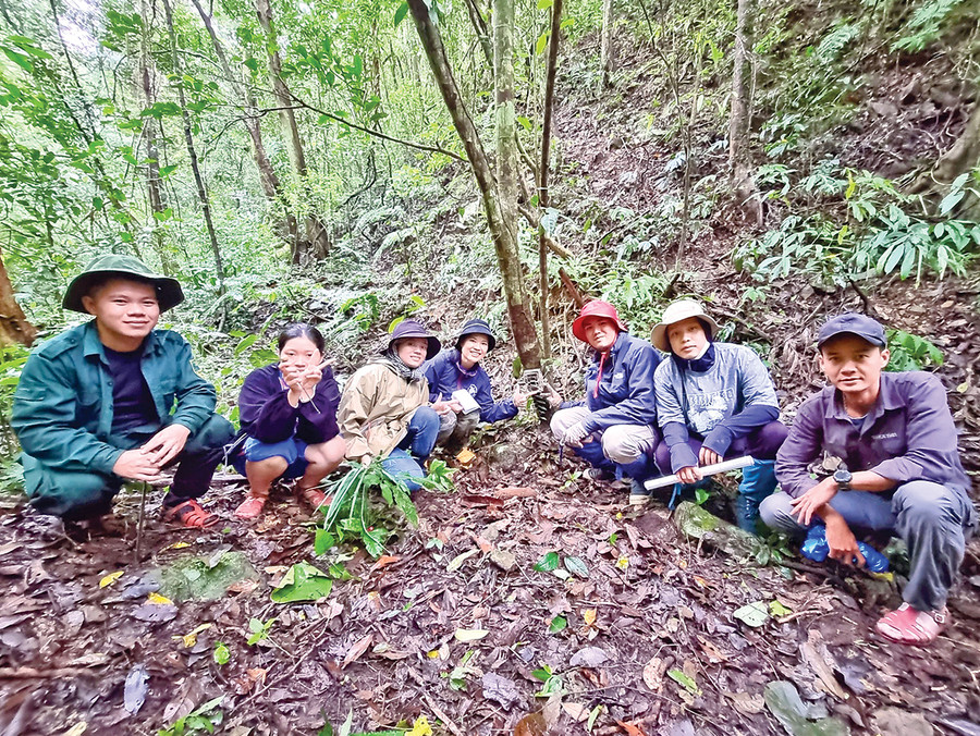 Anh Nguyễn Ái Tâm (bìa phải) tập huấn cho sinh viên các ngành lâm nghiệp, xã hội, sư phạm, môi trường các trường đại học trong nước về công tác bảo tồn. Ảnh: M.P Anh Nguyễn Ái Tâm (bìa phải) tập huấn cho sinh viên các ngành lâm nghiệp, xã hội, sư phạm, môi trường các trường đại học trong nước về công tác bảo tồn. Ảnh: M.P